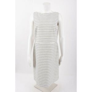 Massimo Dutti Women Dress US 10 EU 42 White Blue